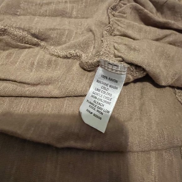 Tan casual boho ruffle cardigan - Picture 4 of 6